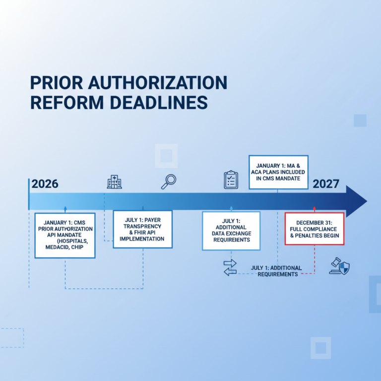timeline of CMS prior authorization rule changes effective 2026 and 2027